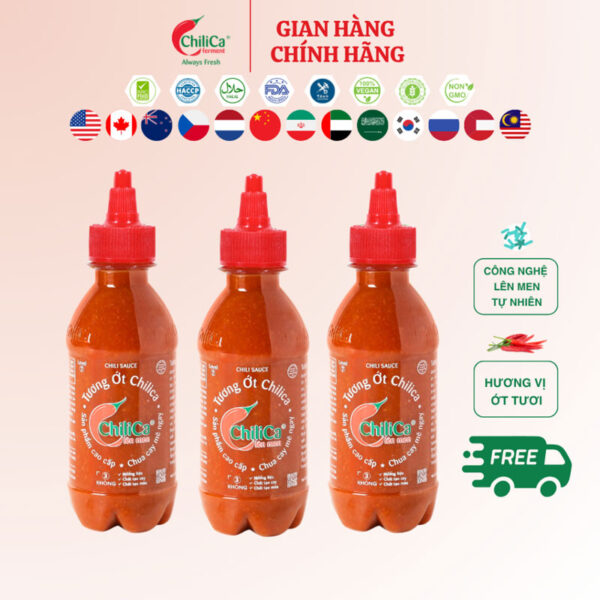 Bộ 3 Tương Ớt ChiliCa 255g - Lên Men Tự Nhiên